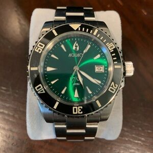 Aquacy Green Dial Stainless Steel Watch